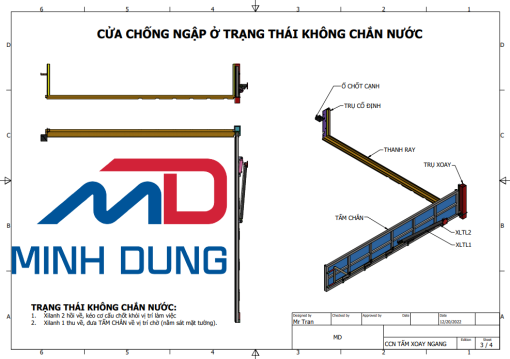 Cửa Chống Ngập Tấm Xoay Ngang