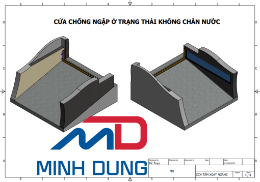 Cửa Chống Ngập Tấm Xoay Ngang