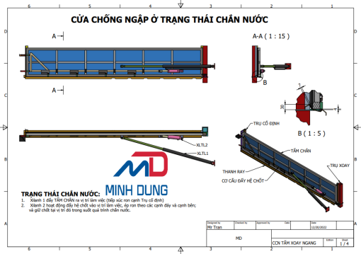 Cửa Chống Ngập Tấm Xoay Ngang