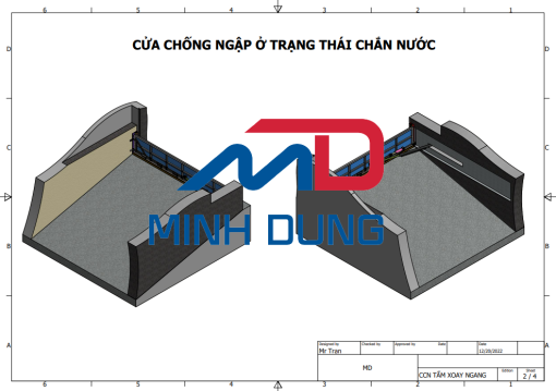 Cửa Chống Ngập Tấm Xoay Ngang